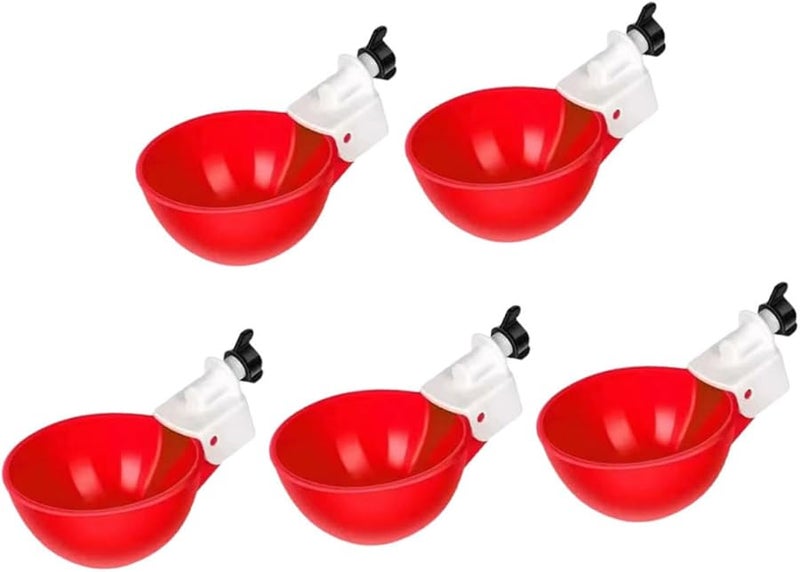 سقاية دجاج أوتوماتيكية 5 قطع مغذيات قابلة للاستبدال للدواجن والببغاوات سهلة التركيب - Image 1